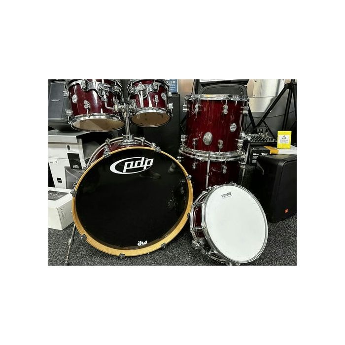 Pre-Owned PDP Concept 6 Piece Drum Kit in Translucent Cherry Red