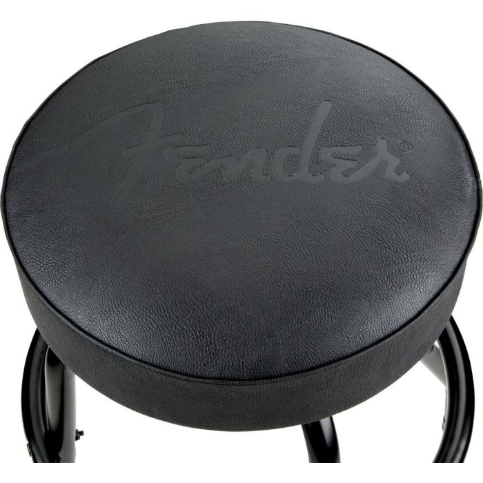 Fender Embossed Black Logo Barstool, Black angled view
