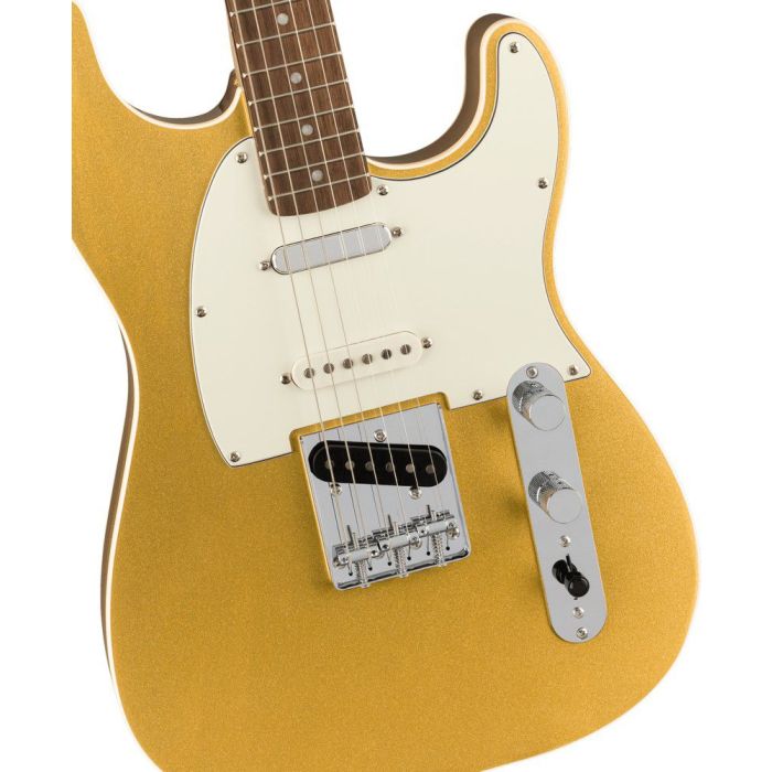 Squier Paranormal Custom Nashville Stratocaster, Aztec Gold body closeup