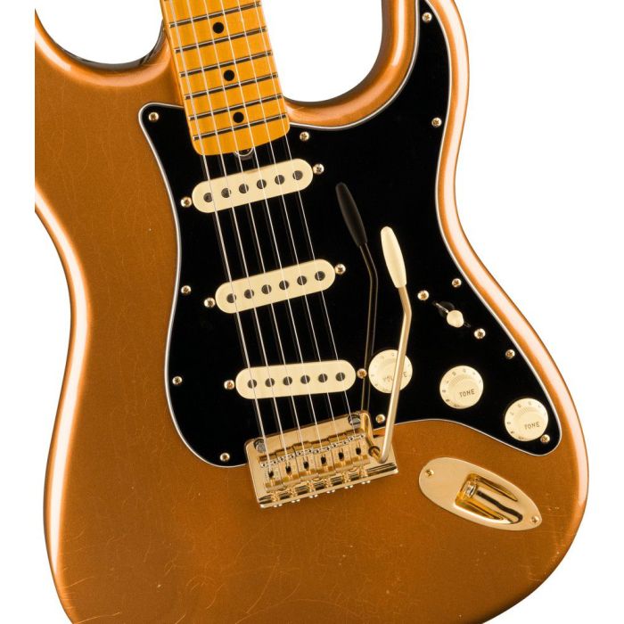 Fender Bruno Mars StratocasterMN, Mars Mocha body closeup