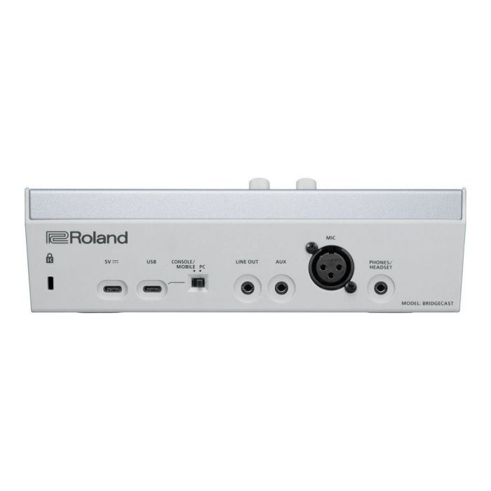 Roland Bridge Cast Gaming Audio Mixer, White rear panel view