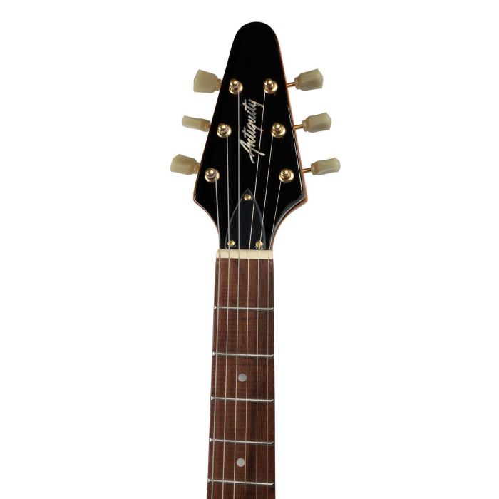 Antiquity Fv1 Natural Electric Guitar, headstock front