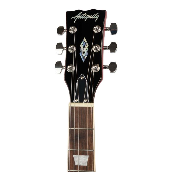 Antiquity Ls1 Amber Electric Guitar, headstock front