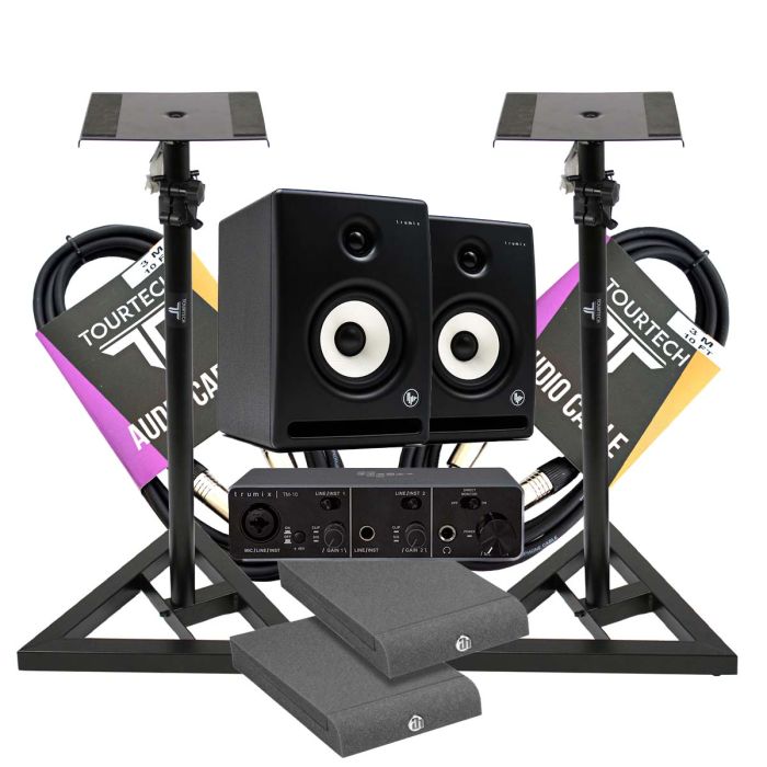 Trumix Complete 5" Studio Monitor Bundle with Stands