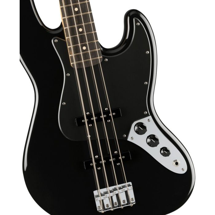 Fender Ltd Edition Player Jazz Bass Ebony Fingerboard, Black body closeup