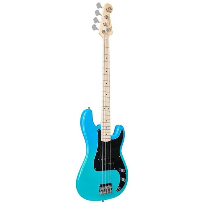 SX Electric Bass Modern Series PB, Blue angled view