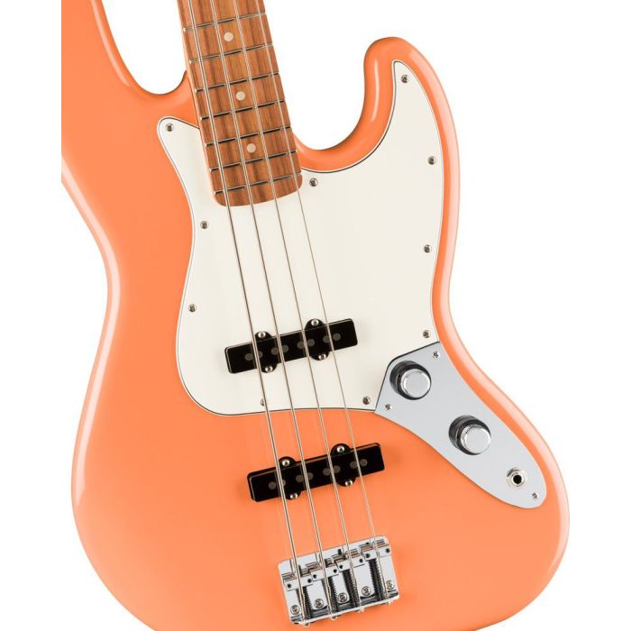 Fender FSR Player Jazz Bass PF, Pacific Peach body closeup