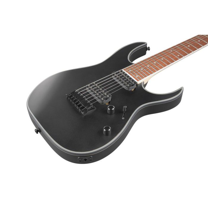 Ibanez Rg7421ex bkf Black Flat 7 String Electric Guitar, body closeup front