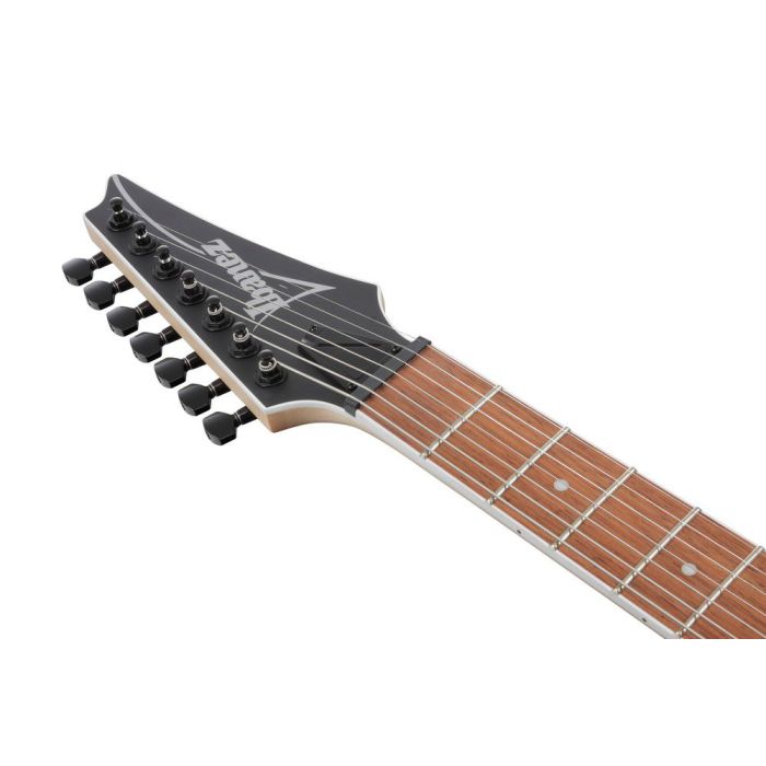 Ibanez Rg7421ex bkf Black Flat 7 String Electric Guitar, headstock front