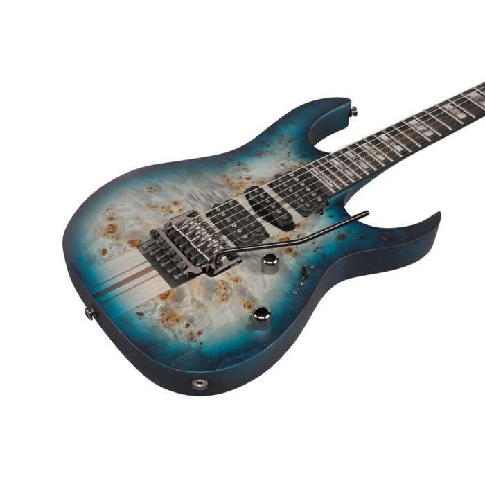 Ibanez Rgt1270pb ctf Cosmic Blue Starburst Flat Electric Guitar, body closeup front