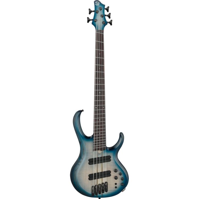 Ibanez Btb705lm ctl Cosmic Blue Starburst Low Gloss 5 String Bass Guitar, front view