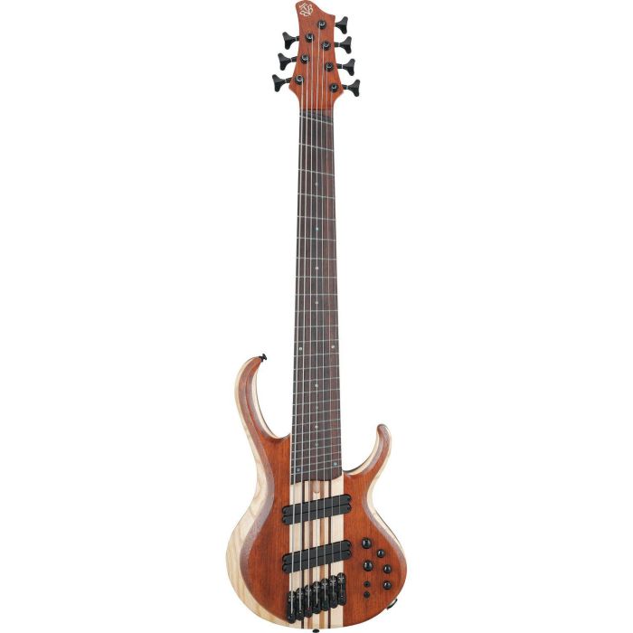 Ibanez Btb7ms nml Natural Mocha Low Gloss 7 String Bass Guitar, front view