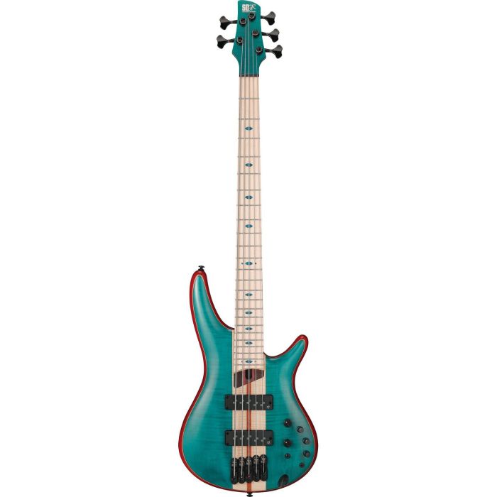 Ibanez Sr1425b cgl Caribbean Green Low Gloss 5 String Bass Guitar, front view