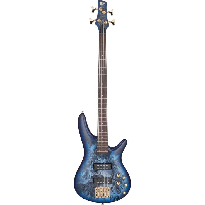 Ibanez Sr300edx czm Cosmic Blue Frozen Matte Bass Guitar, front view