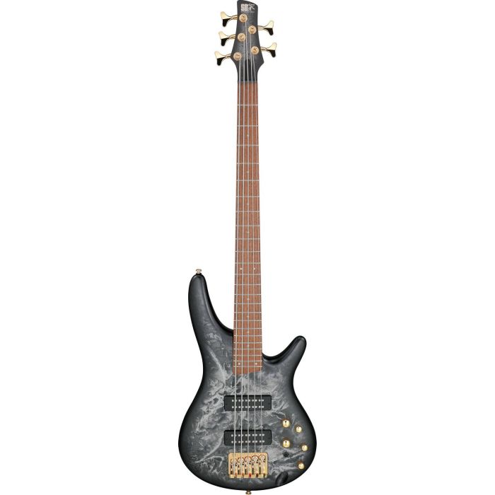 Ibanez Sr305edx bzm Black Ice Frozen Matte 5 String Bass Guitar, front view