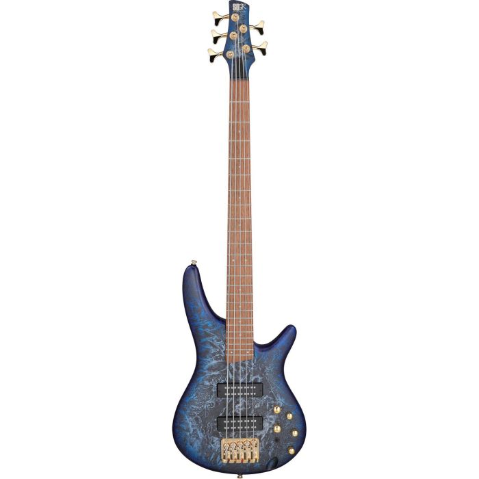 Ibanez Sr305edx czm Cosmic Blue Frozen Matte 5 String Bass Guitar, front view