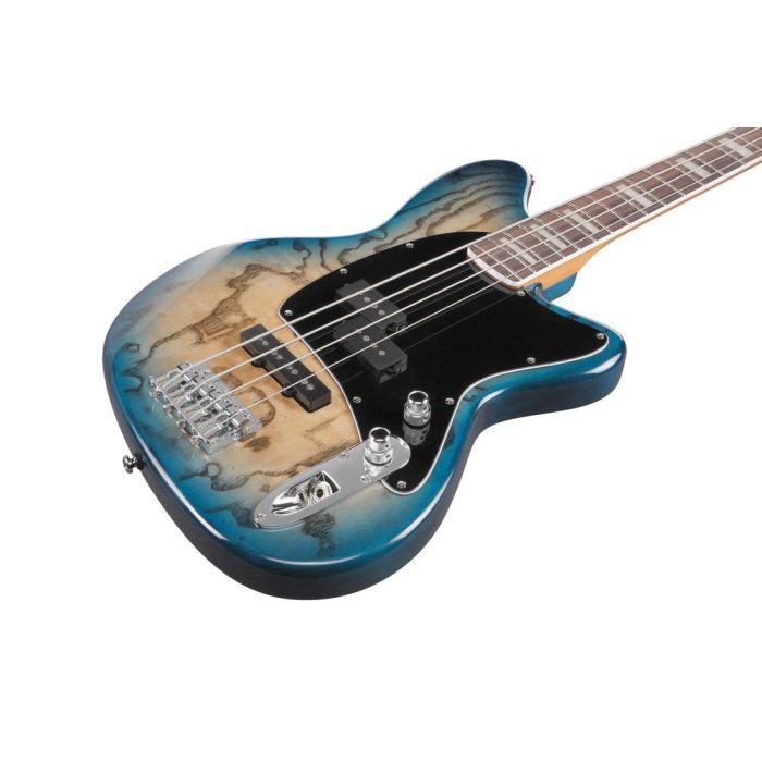 Ibanez Tmb400ta cbs Cosmic Blue Starburst Bass Guitar, body closeup front