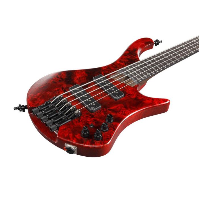 Ibanez Ehb1505 swl Stained Wine Red Low Gloss 5 String Bass Guitar, body closeup front