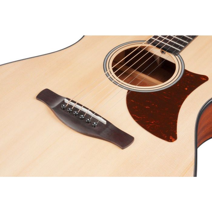 Ibanez Aam50 opn Open Pore Natural Acoustic Guitar, body closeup