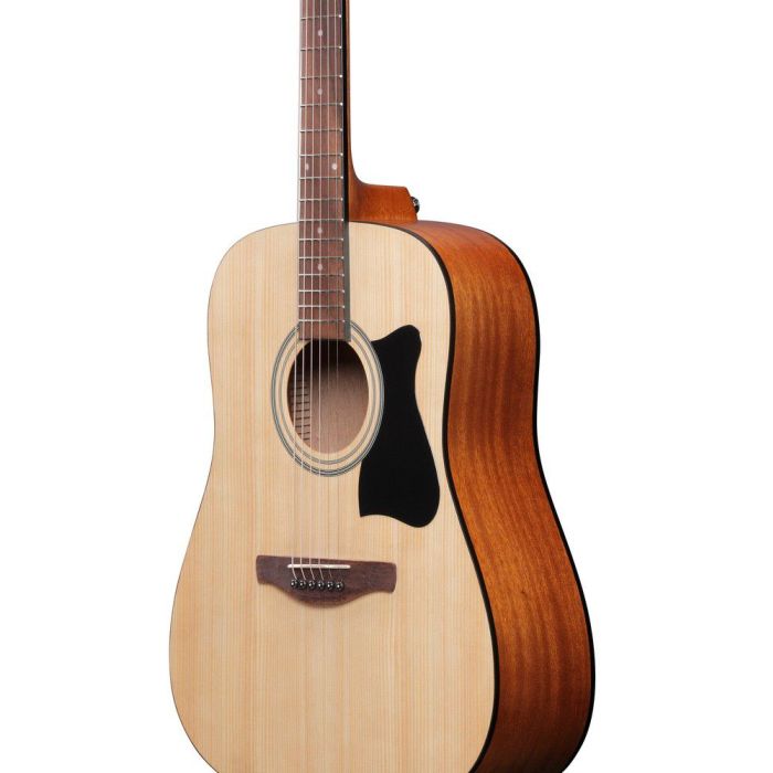 Ibanez V40 opn Open Pore Natural Acoustic Guitar, body closeup