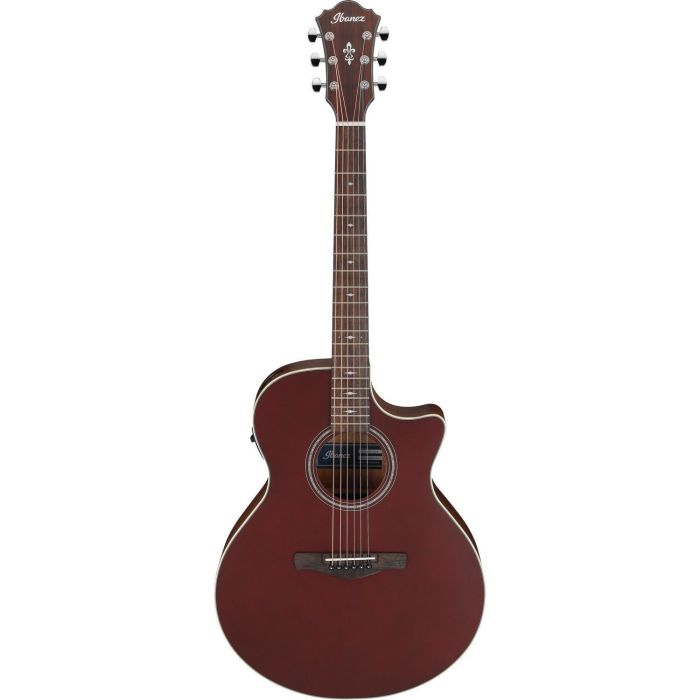 Ibanez Ae100 buf Burgundy Flat Electro acoustic Guitar, front view