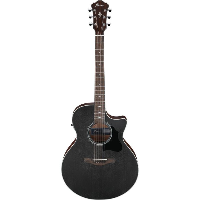 Ibanez Ae140 wkh Weathered Black Open Pore Top Electro acoustic Guitar, front view