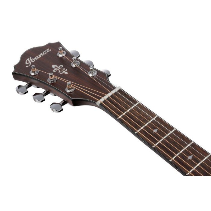 Ibanez Ae140 wkh Weathered Black Open Pore Top Electro acoustic Guitar, headstock front
