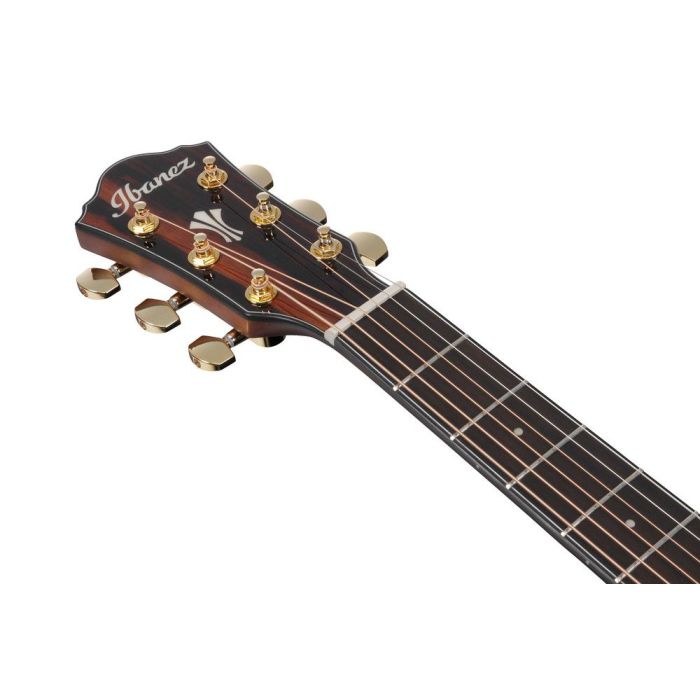 Ibanez Aeg74 mhs Mahogany Sunburst High Gloss Electro acoustic Guitar, headstock front