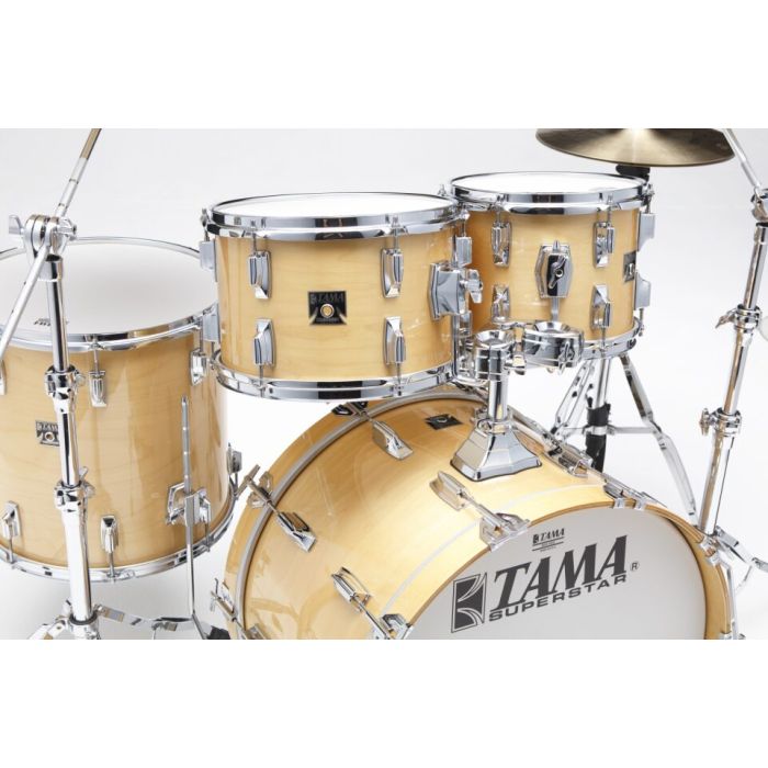 Tama Superstar 4pc Drum Shell Kit - 22x14 BD 10x8 TT 12x8 TT 16x16 FT With MTH800 Double Tom Holder - Super Maple toms