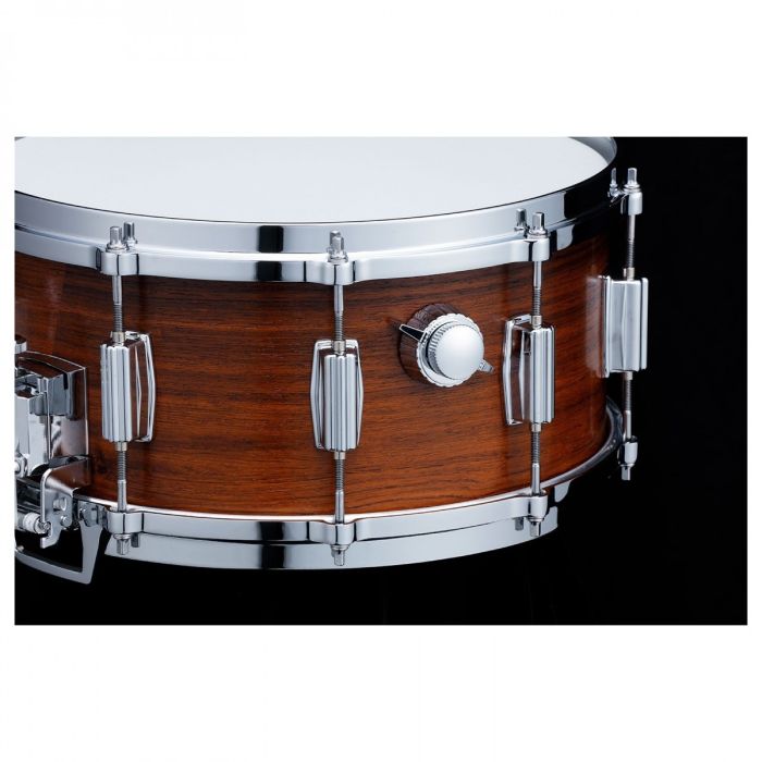 Tama Mastercraft Rosewood 14x6.5 Snare Drum featuring 7.5mm, 15ply All Rosewood Shell one touch