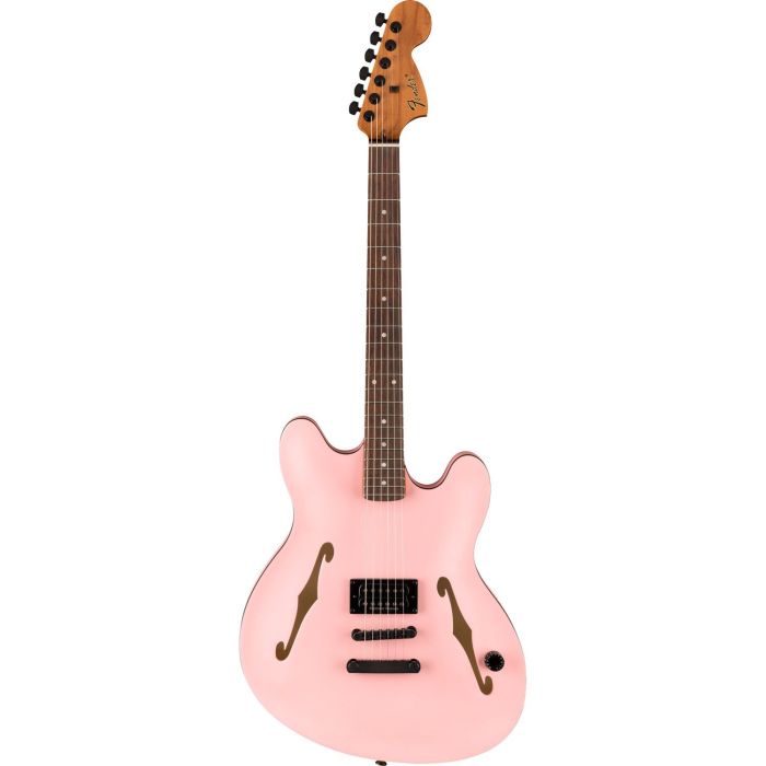 Fender Tom DeLonge Starcaster RW Black HW Satin Shell Pink, front view
