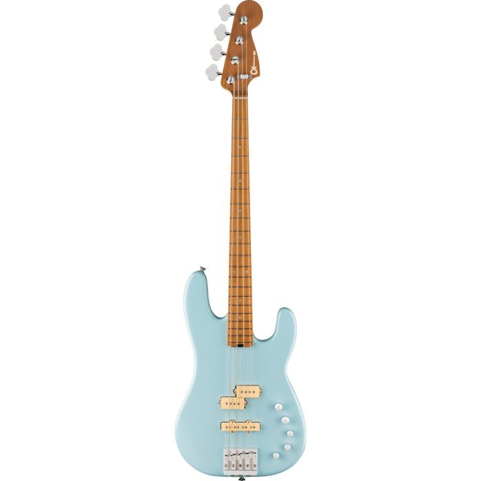 Charvel Pro Mod Bass SD PJ IV Sonic Blue Bass Guitar, front view