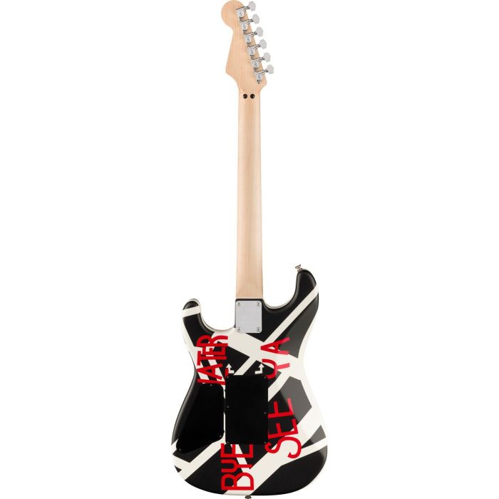 EVH Striped Series CIRCLES SATIN W GIG BAG White and Black Electric Guitar, rear view