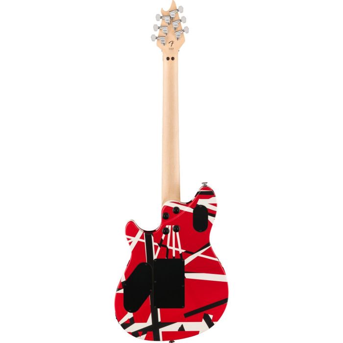 EVH Wolfgang Special w Gig Bag Red with Black and White Stripes Guitar, rear view