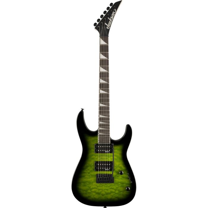 Jackson JS Series JS20 DKQ 2PT Transparent Green Electric Guitar, front view