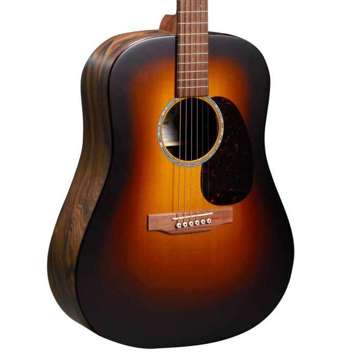 Martin D-X2E Ziricote HPL Sunburst Electro Acoustic Guitar Angled Body