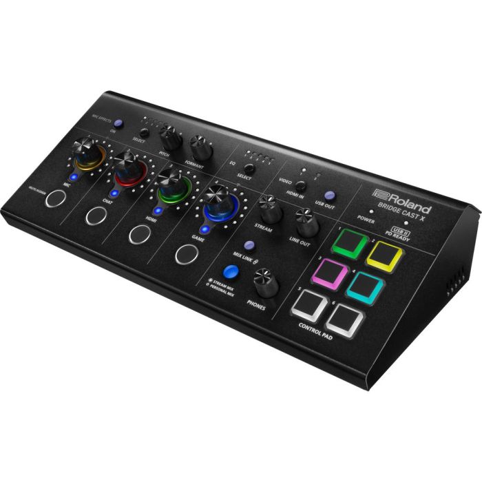 Roland Bridge Cast X Dual Bus Streaming Mixer And Video Capture Angled