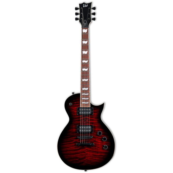 ESP LTD Eclipse EC 256 QM See Thru Black Cherry SB Electric Guitar, front view