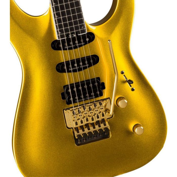 Jackson Pro Plus Series Soloist SLA3 EB Gold Bullion body closeup