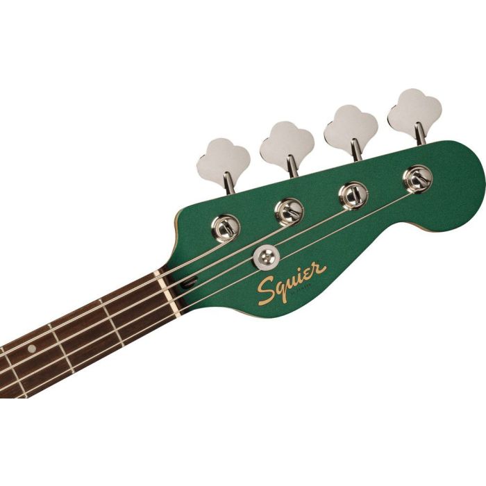 Squier Paranormal Rascal HH LRL MPG Sherwood Green headstock front