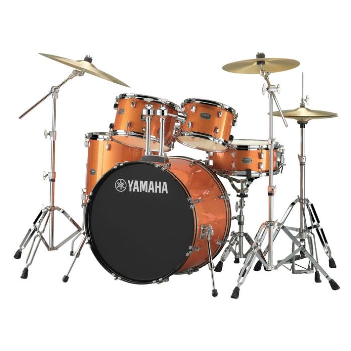 Yamaha Rydeen Orange Glitter 22" Shell Pack Hardware and Cymbals