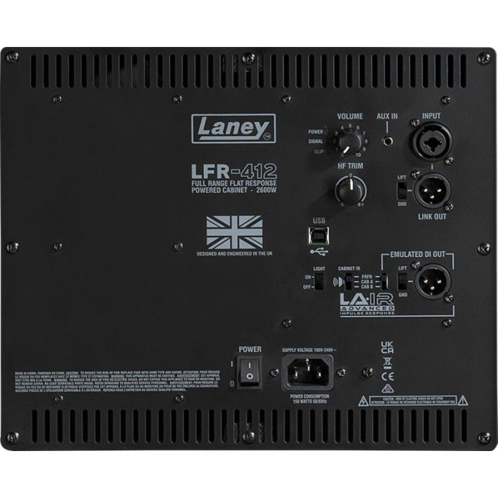 Laney LFR-412 FRFR Powered Speaker Cabinet control panel