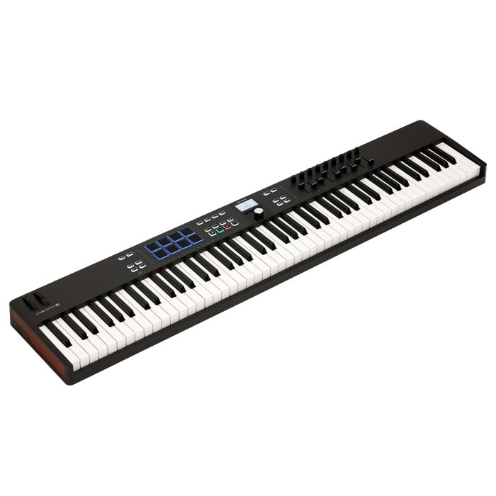 Arturia Keylab Essential 88 MK3 MIDI Keyboard, Black Angled