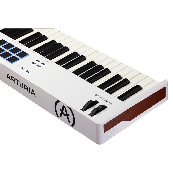 Arturia Keylab Essential 88 MK3 MIDI Keyboard, White Back angled