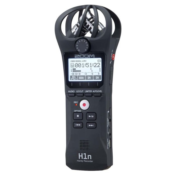Zoom H1n-VP Handy Recorder with Accessories Angled