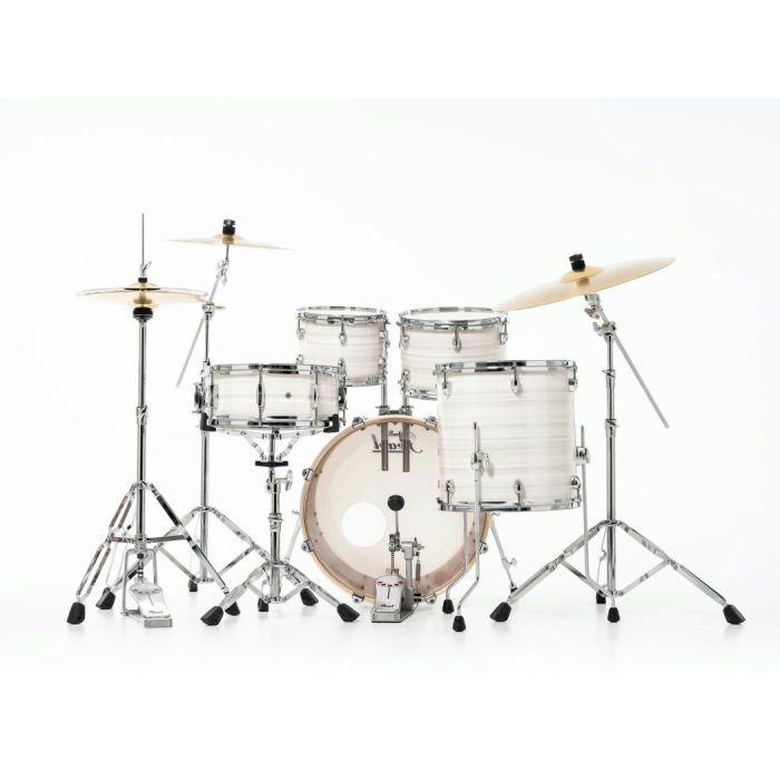 Pearl Export 5 Piece Drum Kit inc HWP-834 and SBR Cymbals 20-10-12-14-14(S) Slipstream White back