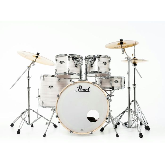 Pearl Export 5 Piece Drum Kit 22" Fusion inc HWP-834 and SBR Cymbals Slipstream White front