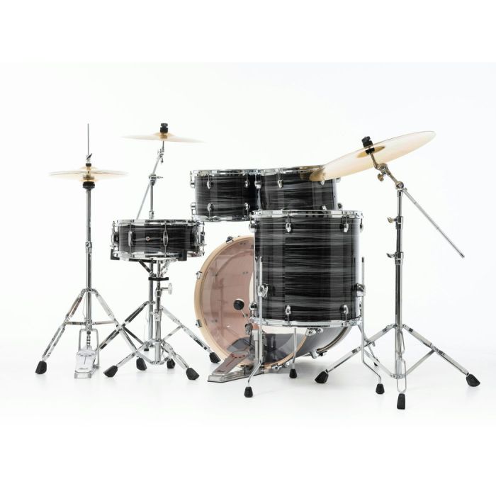 Pearl Export 5 Piece Drum Kit 22" inc HWP-834 and SBR Cymbals Graphite Silver Twist behind side