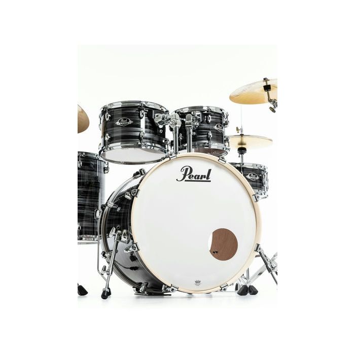 Pearl Export 5 Piece Drum Kit 22" Fusion inc HWP-834 and SBR Cymbals Graphite Silver Twist front