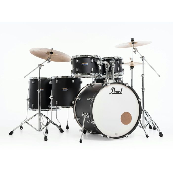 Pearl Decade Maple 6 Piece Drum Kit 22" inc HWP-834 Satin Slate Black side